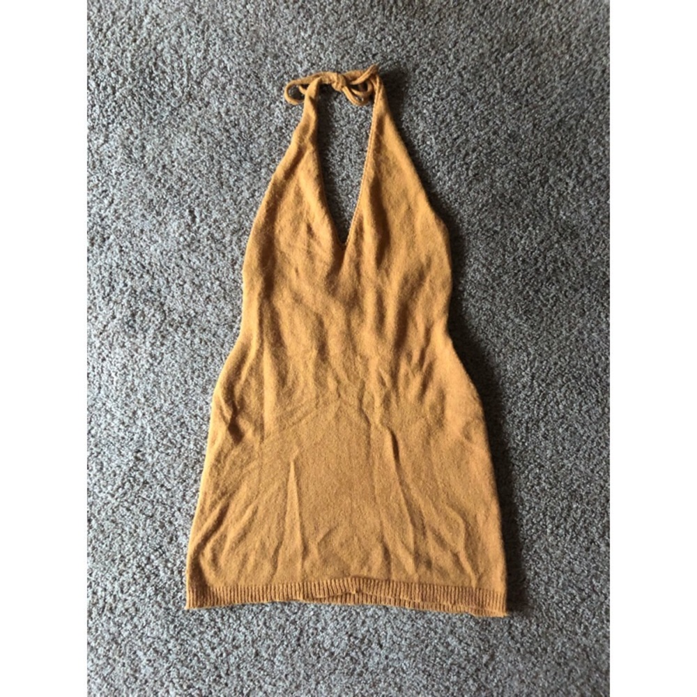 Ruve Yellow Low Back Short Dress